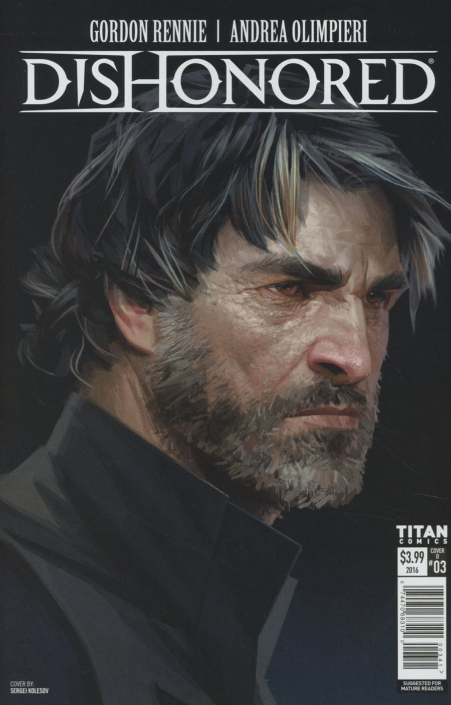 Dishonored #3 Cover D Variant Corvo Concept Art Cover