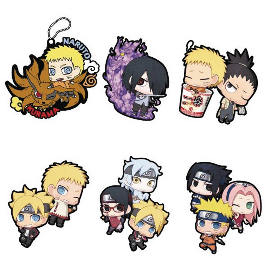 Naruto Boruto We Have Grown Rubber Mascot 6-Piece Display