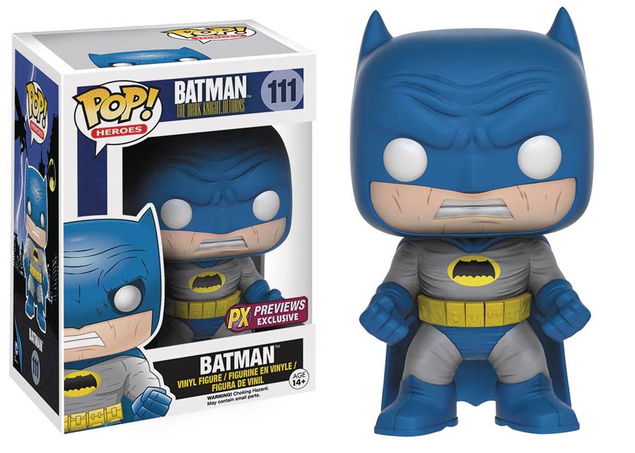 POP Heroes 111 Batman The Dark Knight Returns Batman Blue Costume Previews Exclusive Vinyl Figure