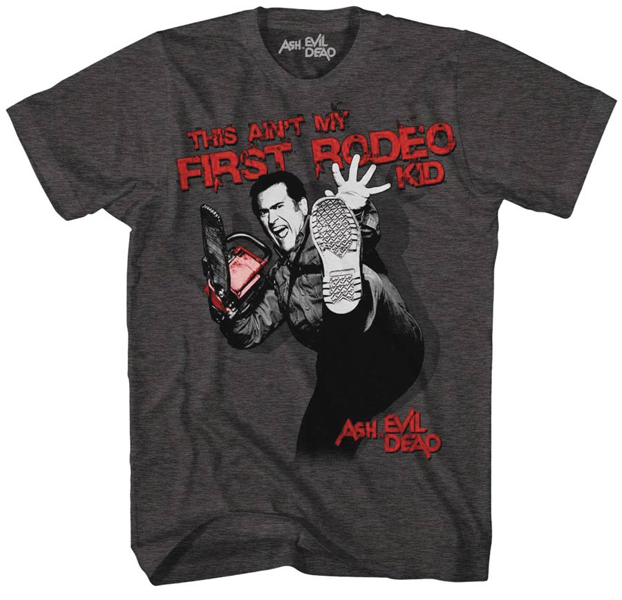 Ash vs Evil Dead In Yer Face Charcoal Heather T-Shirt Large