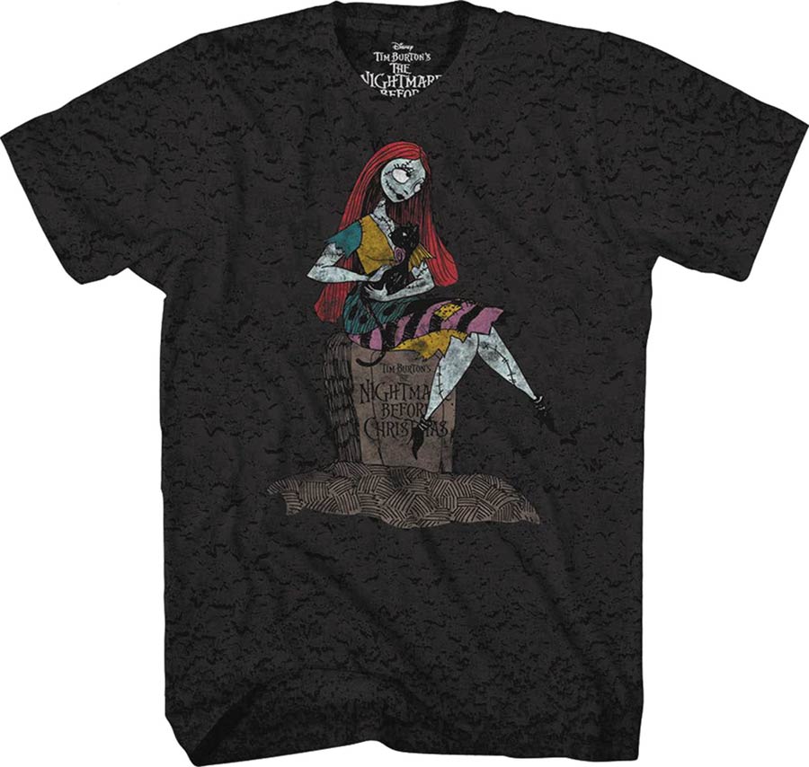 Nightmare Before Christmas Sallys Nightmares Black Rainwash T-Shirt Large