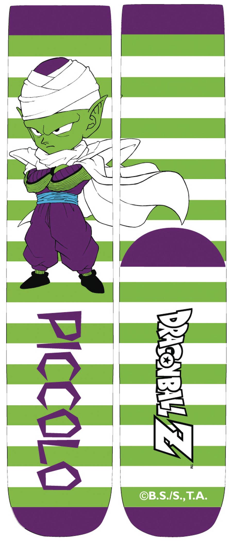 Dragon Ball Z Chibi Stripe Unisex Crew Socks - Piccolo