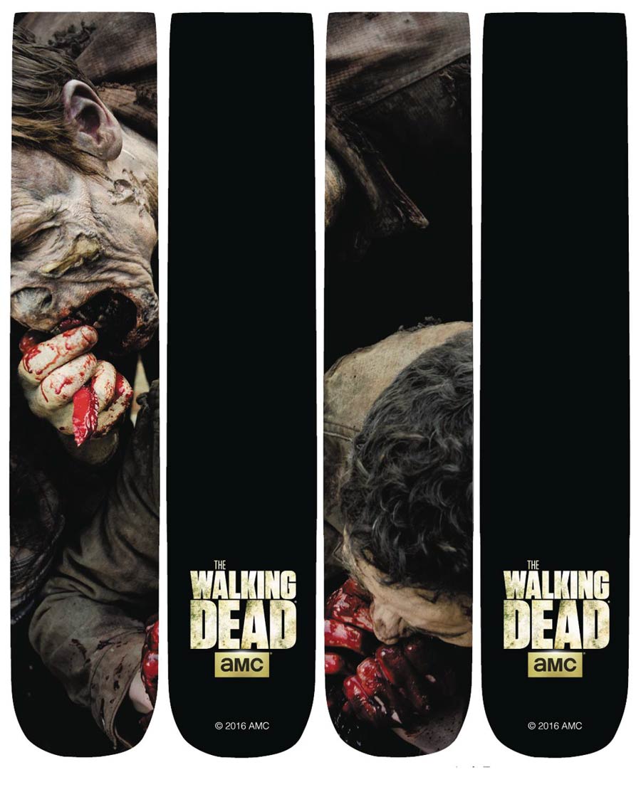Walking Dead 360 Print Unisex Crew Socks - Eating Walkers