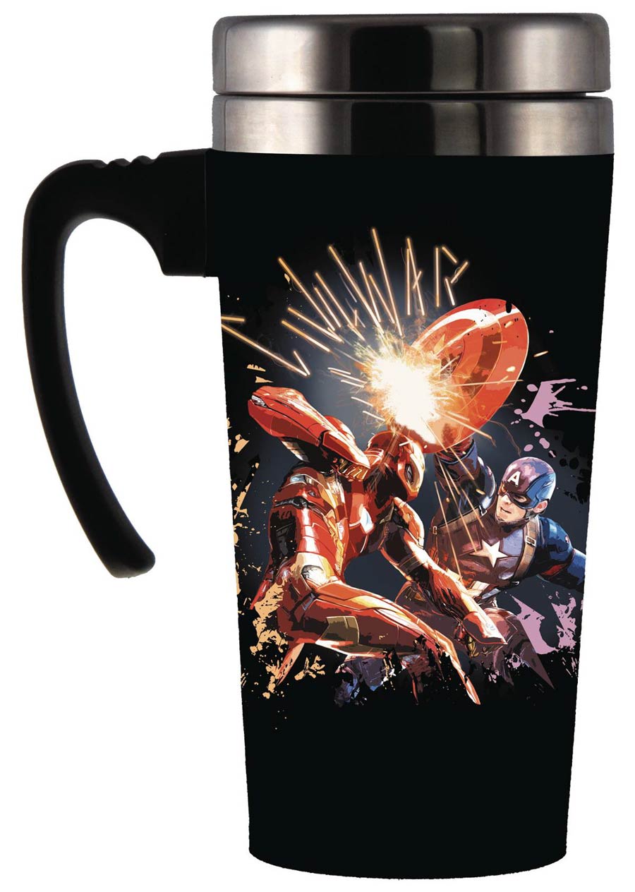 Captain America Civil War Fight Handle Travel Mug