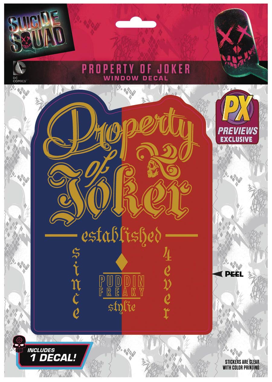 Suicide Squad Previews Exclusive Logo Decal - Property Of Joker