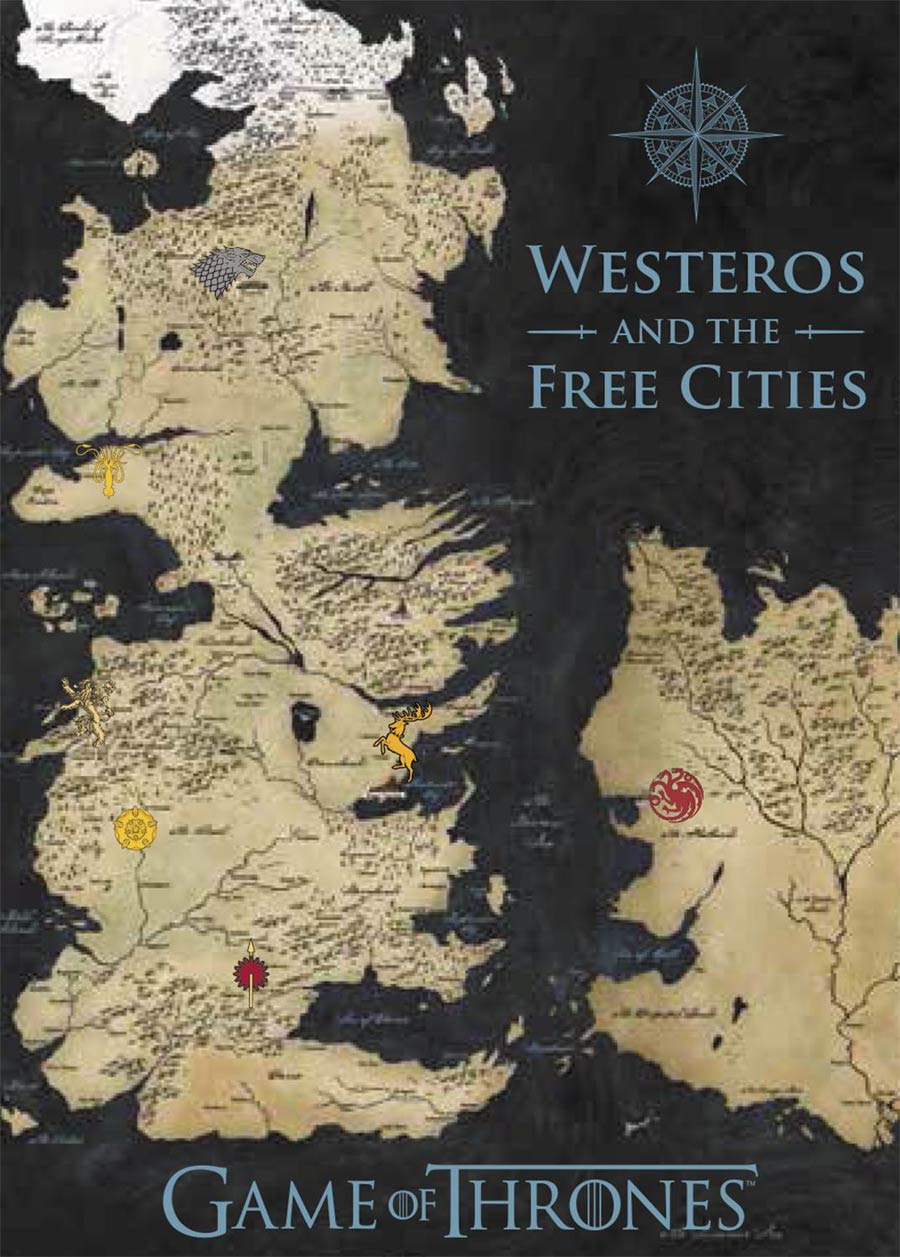 Game Of Thrones Westeros Map Canvas