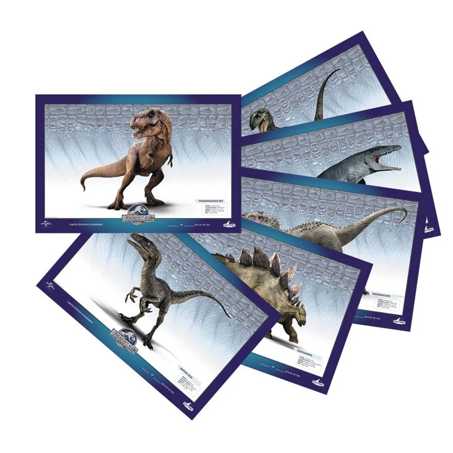 Jurassic World Dinosaurs Lithographic Print Set