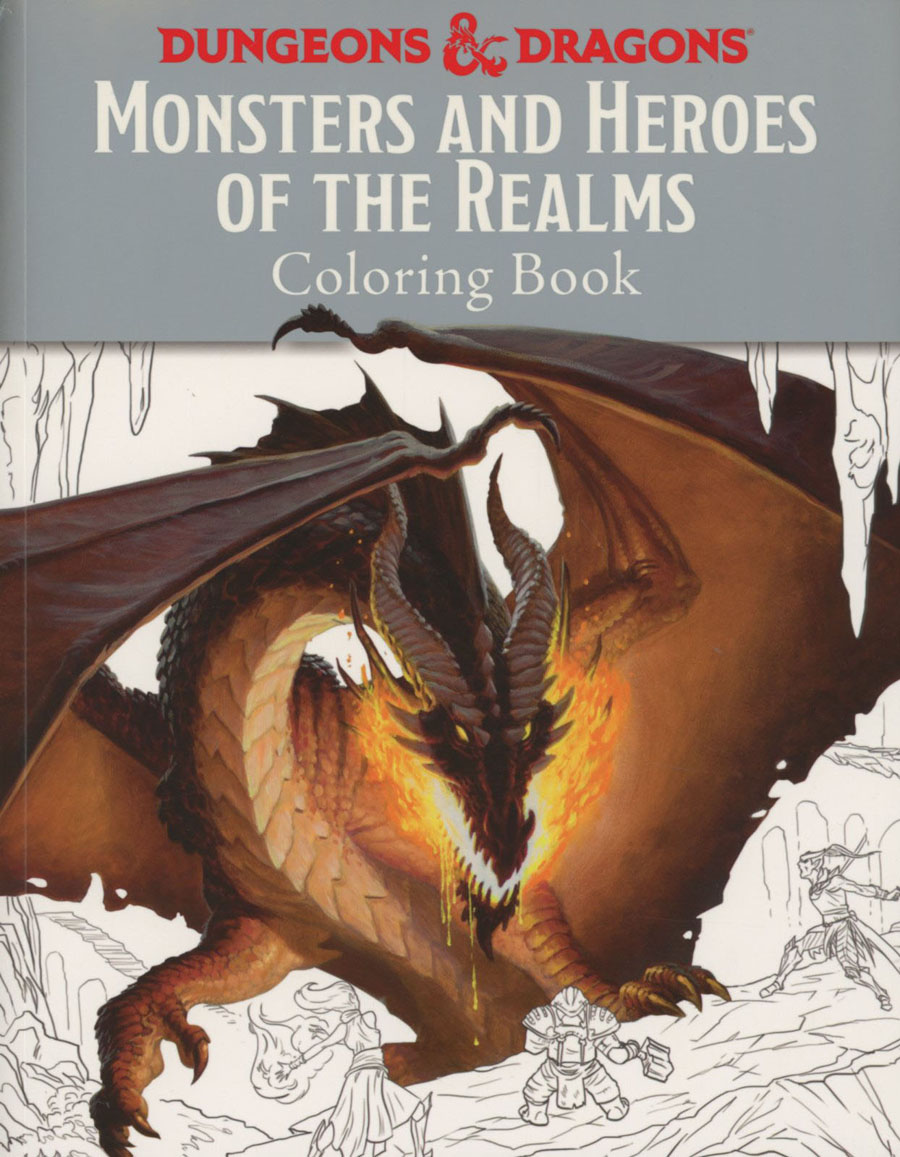 Dungeons & Dragons Monsters And Heroes Of The Realms Coloring Book SC