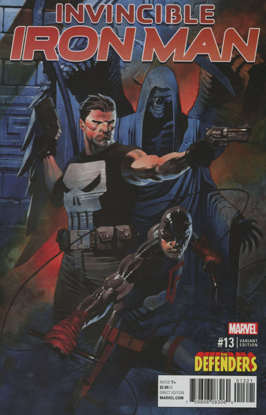 Invincible Iron Man Vol 2 #13 Cover B Variant Chris Stevens Defenders Cover (Civil War II Tie-In)