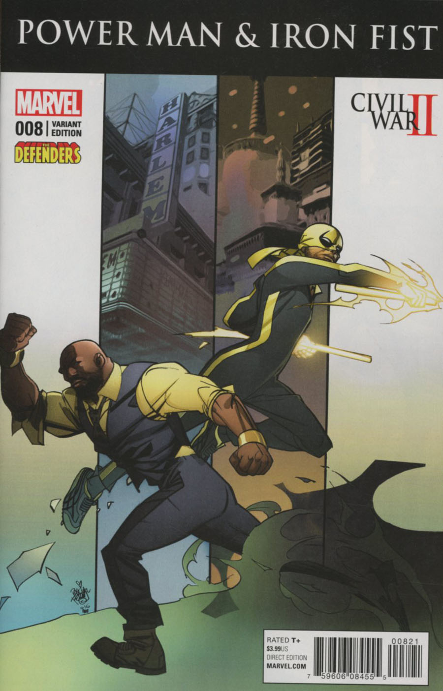 Power Man And Iron Fist Vol 3 #8 Cover B Variant Defenders Cover (Civil War II Tie-In)