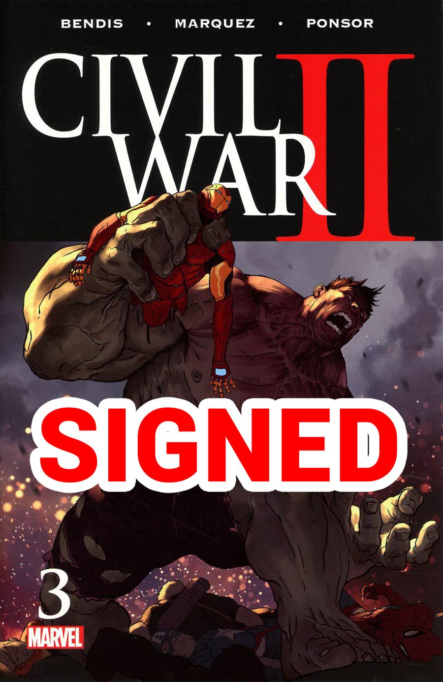 Civil War II #3 Cover H DF Signed By Stan Lee