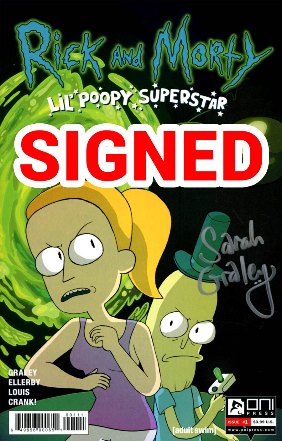 Rick And Morty Lil Poopy Superstar #1 Cover C Regular Mildred Louis Cover Signed By Sarah Graley