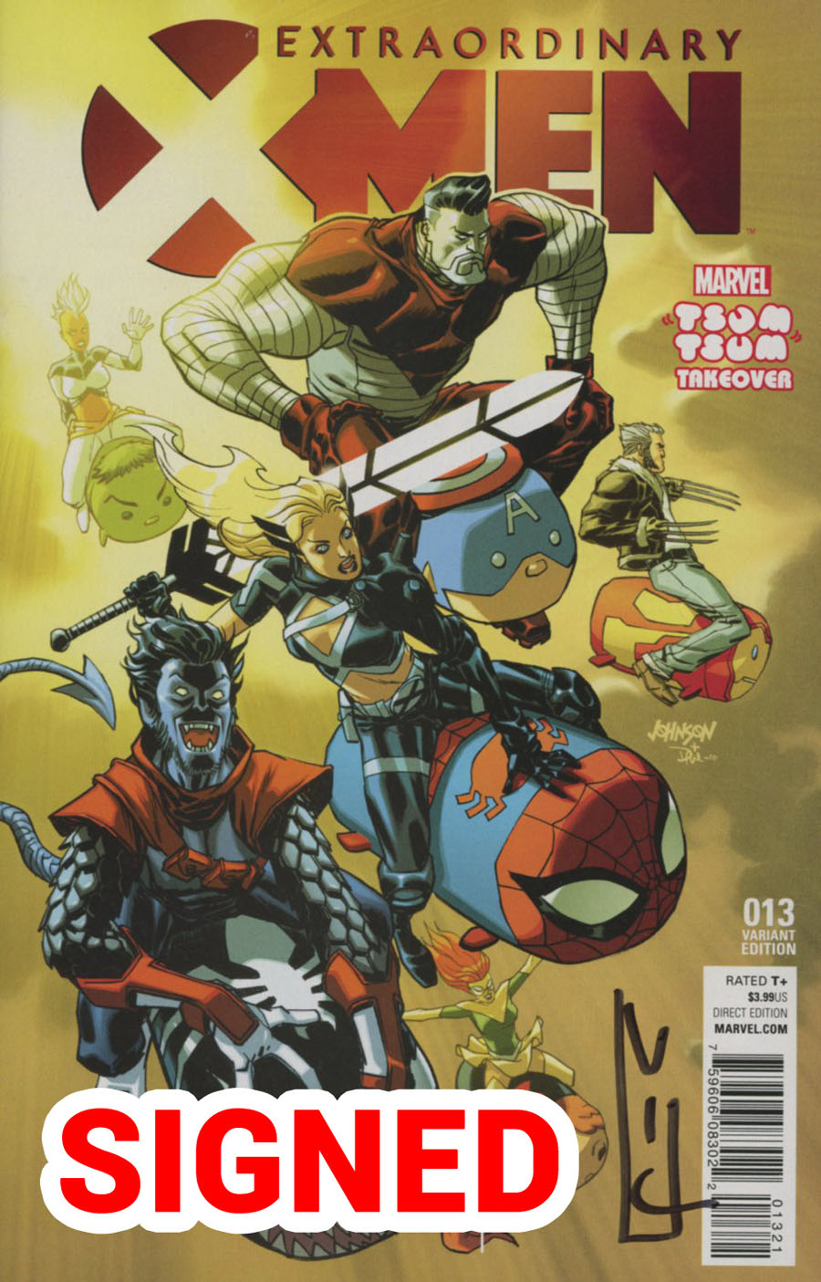 Extraordinary X-Men #13 Cover D Variant Dave Johnson Marvel Tsum Tsum Takeover Cover Signed By Victor Ibanez