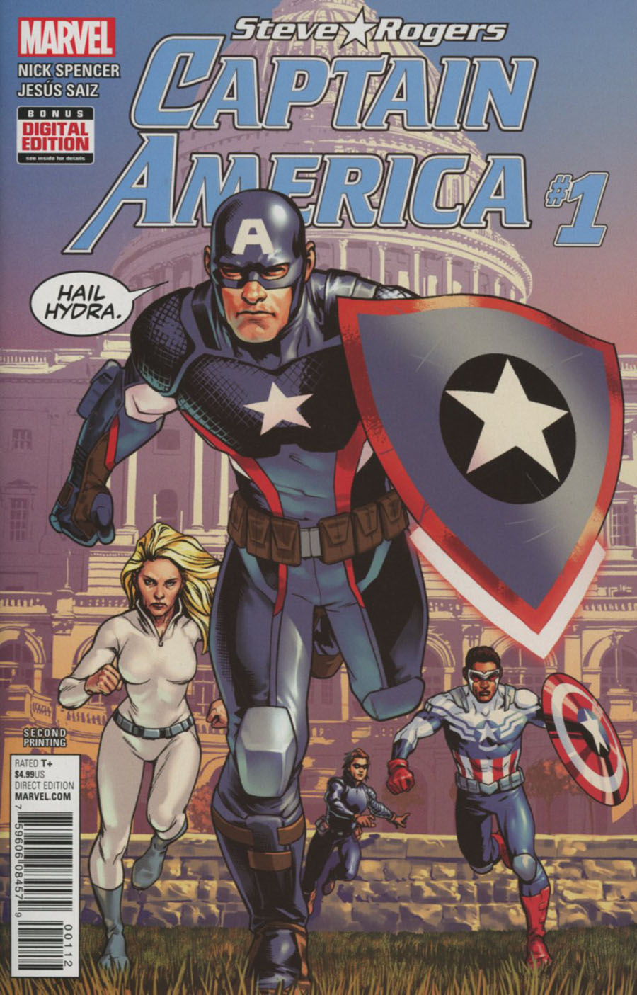 Captain America Steve Rogers #1 Cover K 2nd Ptg Jesus Saiz Variant Cover