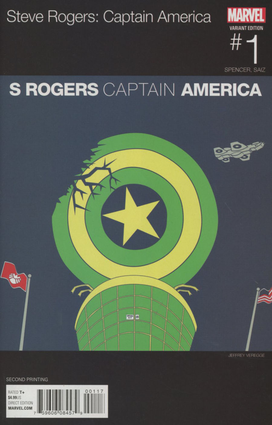 Captain America Steve Rogers #1 Cover M 2nd Ptg Jeffrey Veregge Marvel Hip-Hop Remix Variant Cover