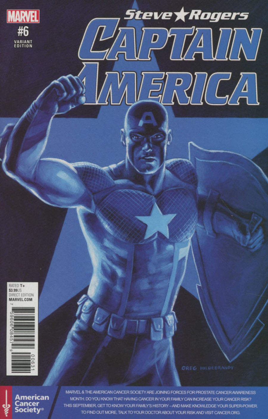 Captain America Steve Rogers #6 Cover C Variant Prostate Awareness Month Cover (Civil War II Tie-In)
