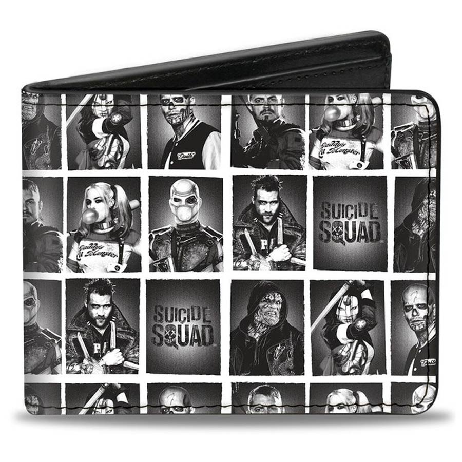 DC Comics Bi-Fold Wallet - Suicide Squad Movie Team Portraits Black And White