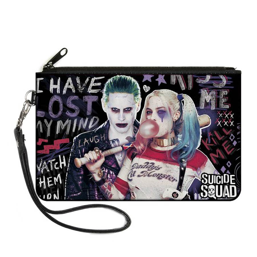 DC Comics Canvas Zippered Wallet - Suicide Squad Movie Harley Quinn And Joker