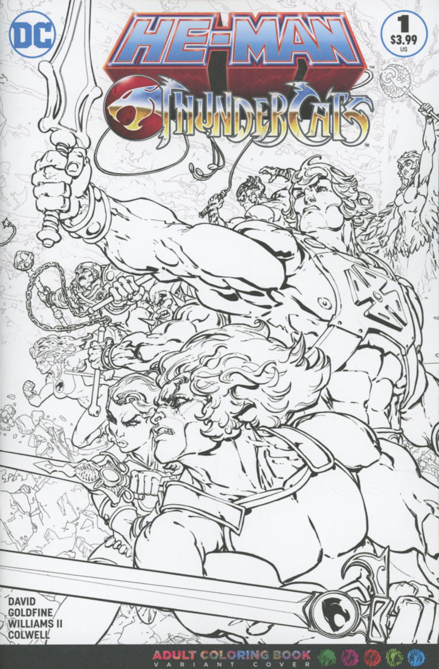 He-Man Thundercats #1 Cover C Variant Freddie E Williams II Wraparound Adult Coloring Book Cover