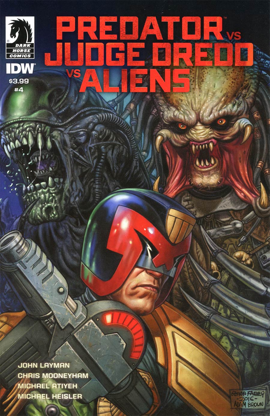 Predator vs Judge Dredd vs Aliens #4 Cover A Regular Glenn Fabry Cover