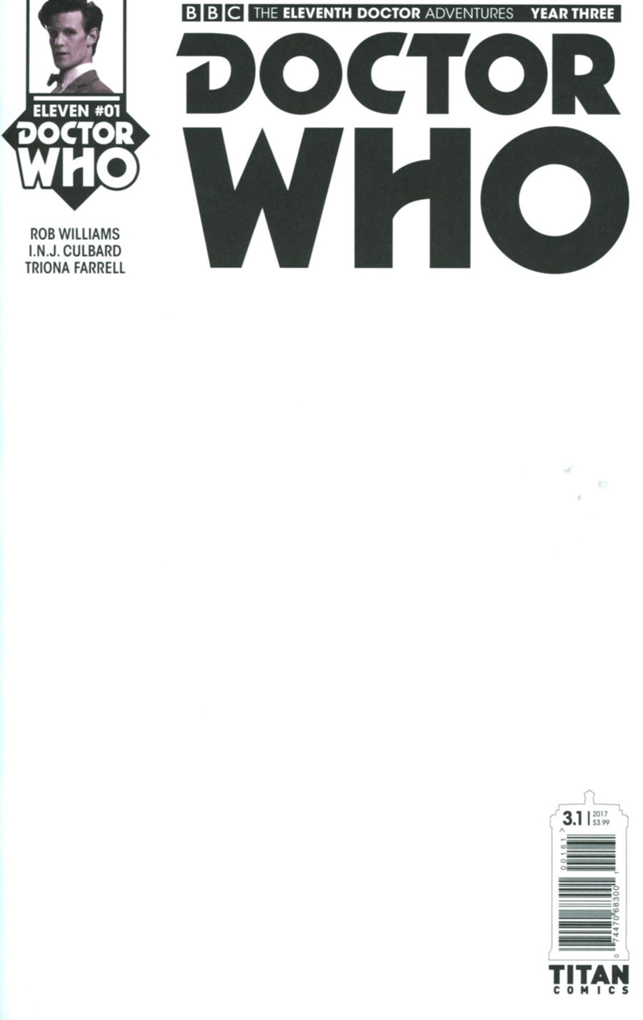 Doctor Who 11th Doctor Year Three #1 Cover F Variant Blank Cover