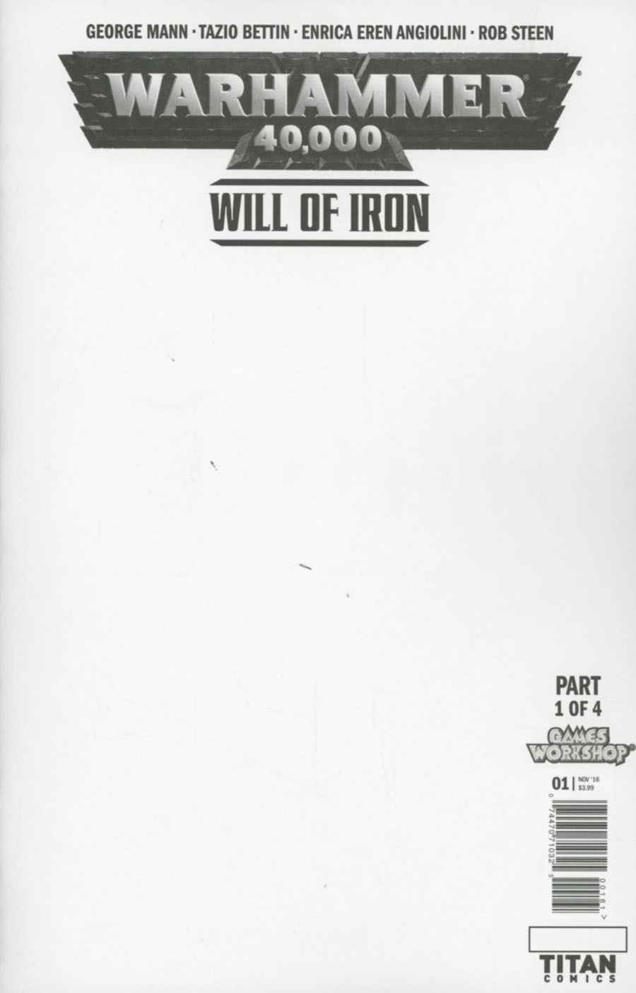 Warhammer 40000 Will Of Iron #1 Cover F Variant Blank Cover