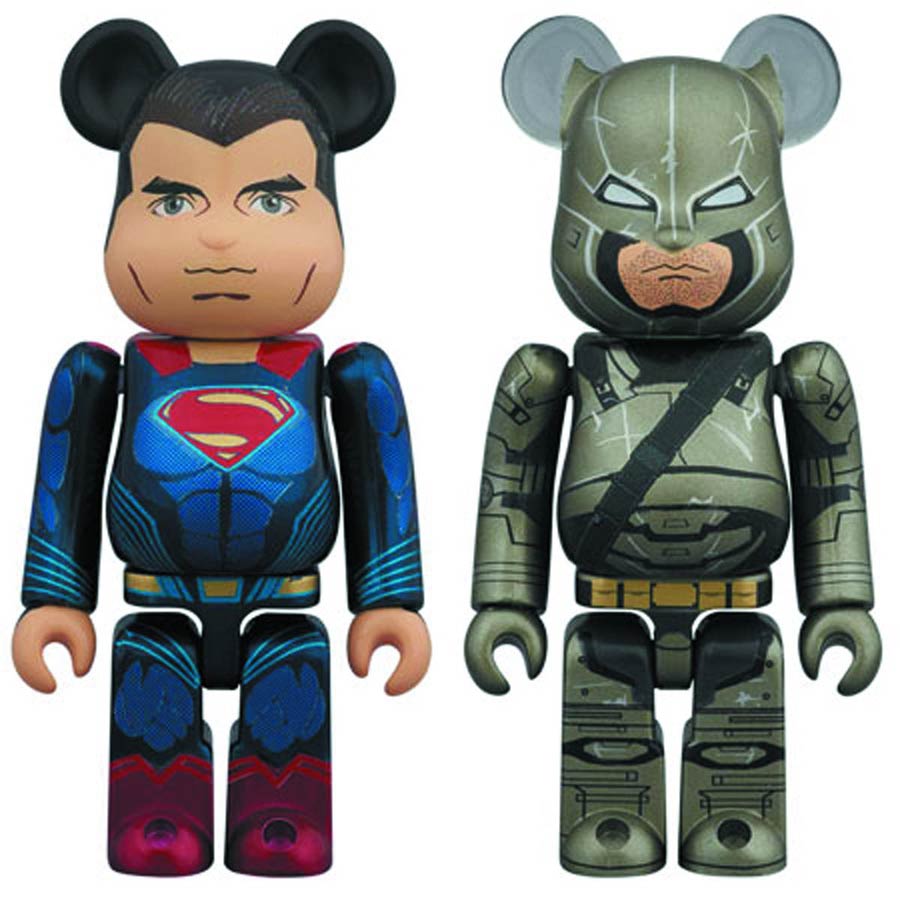 Batman v Superman Dawn Of Justice Superman & Armored Batman 100 Percent 2-Pack Bearbrick