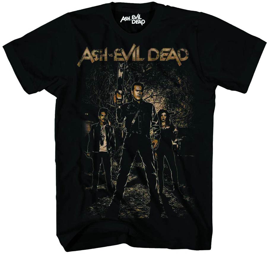 Ash vs Evil Dead Ash Poster Shot Black T-Shirt Large
