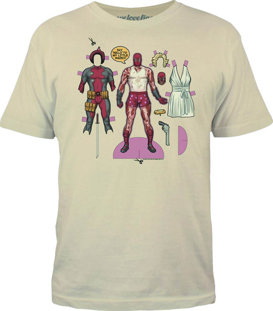 Deadpool Dresspool Cream T-Shirt Large