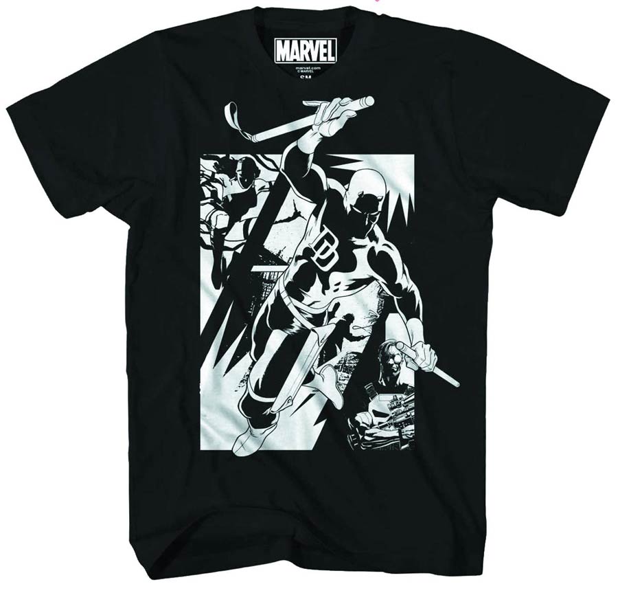Marvel Knights Brutal Heroes Black T-Shirt Large