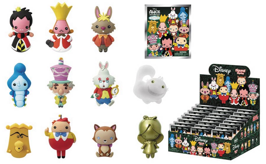 Alice In Wonderland Laser-Cut Figural Keyring Series 1 Blind Mystery Box 24-Piece Display