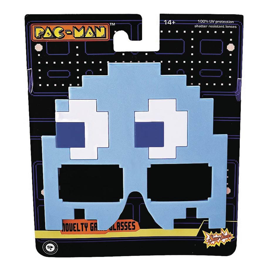 Pac-Man Sunstaches Sunglasses - Blue Ghost