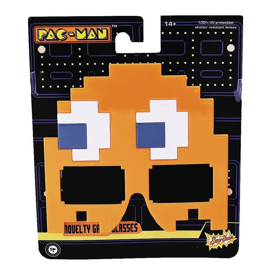 Pac-Man Sunstaches Sunglasses - Orange Ghost