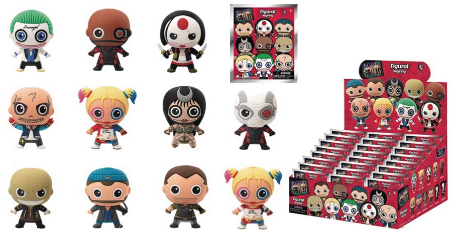 Suicide Squad Movie Laser-Cut Figural Keyring Blind Mystery Box 24-Piece Display