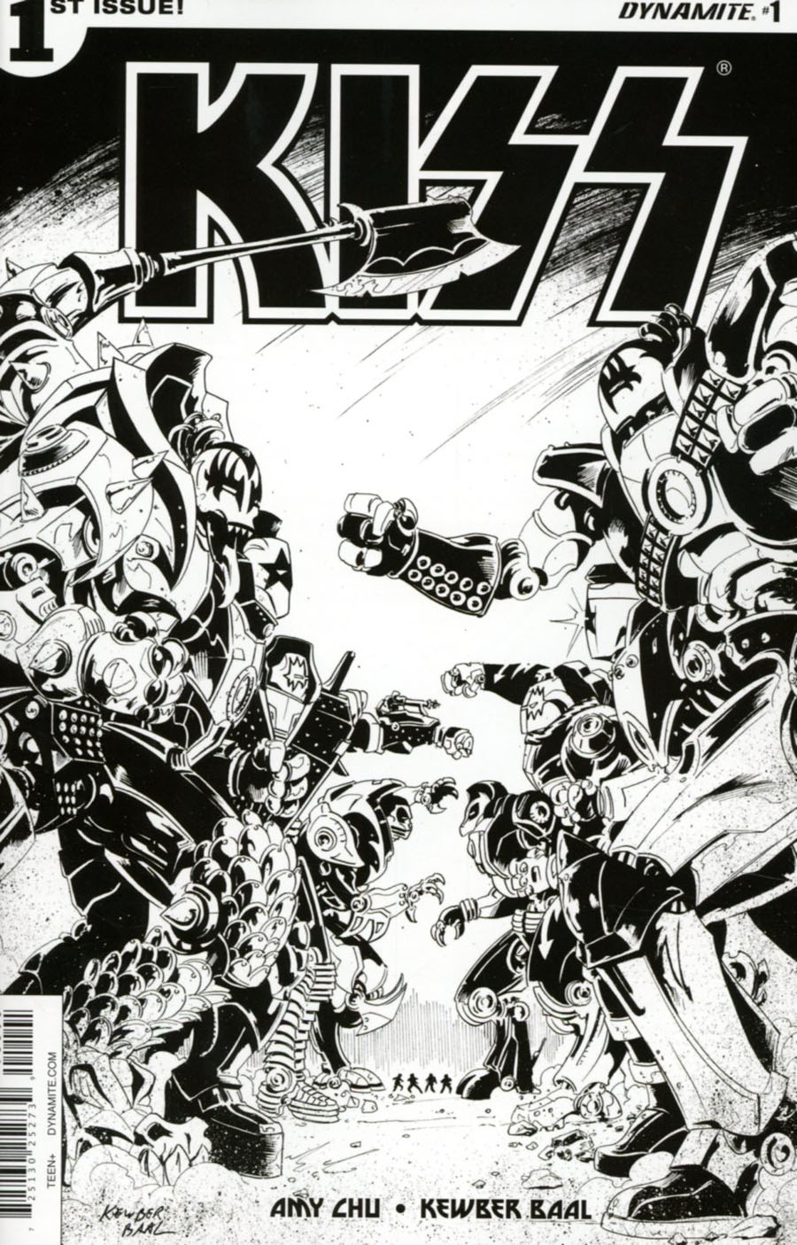 KISS Vol 3 #1 Cover L Incentive Kewber Baal Black & White Cover