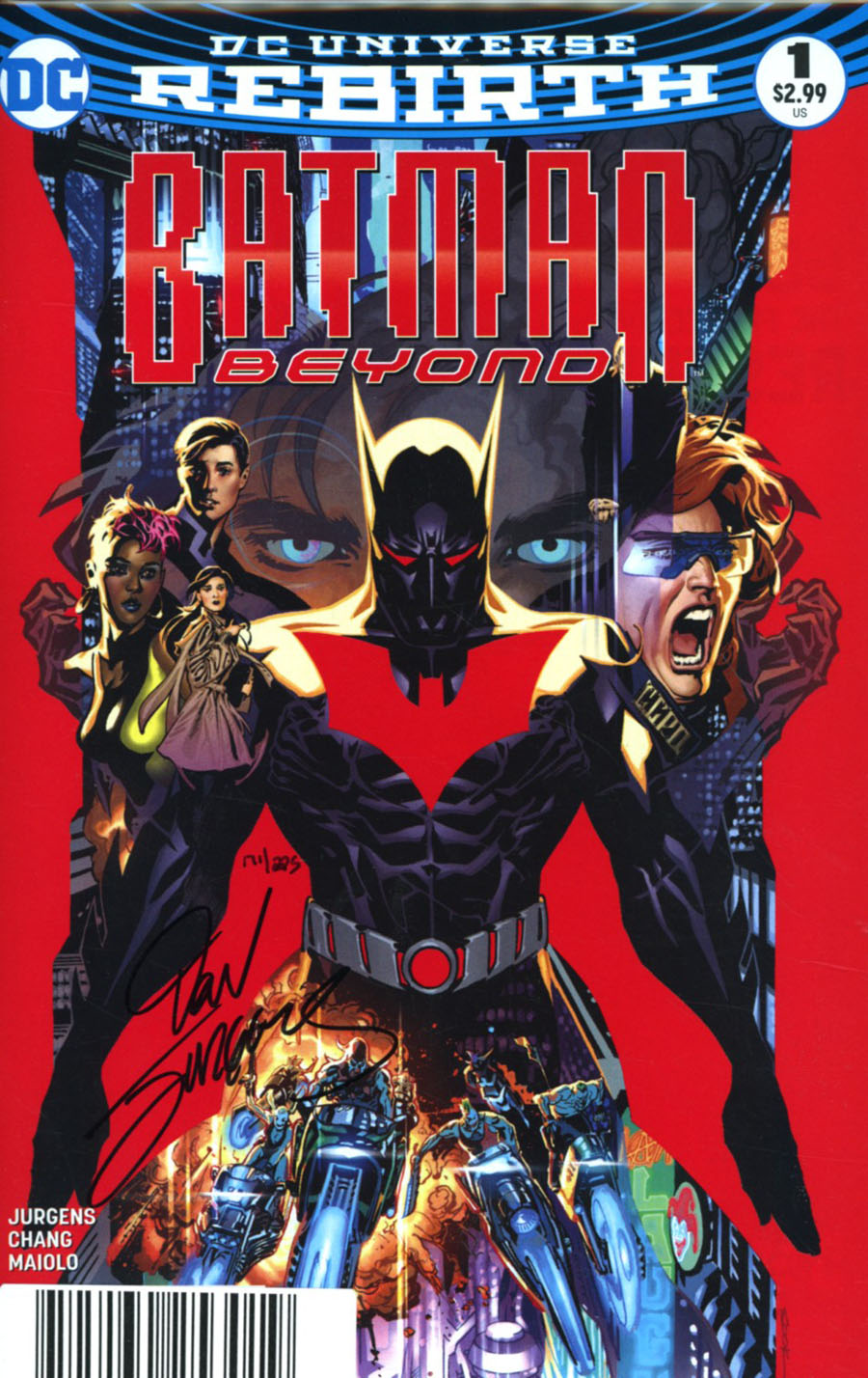 Batman Beyond Vol 6 #1 Cover D DF Signed By Dan Jurgens