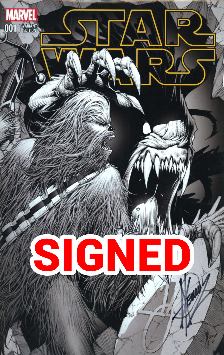 Star Wars Vol 4 #1 Cover Z-Z-Z-F DF AOD Exclusive Dale Keown Black & White Variant Cover Signed By Dale Keown