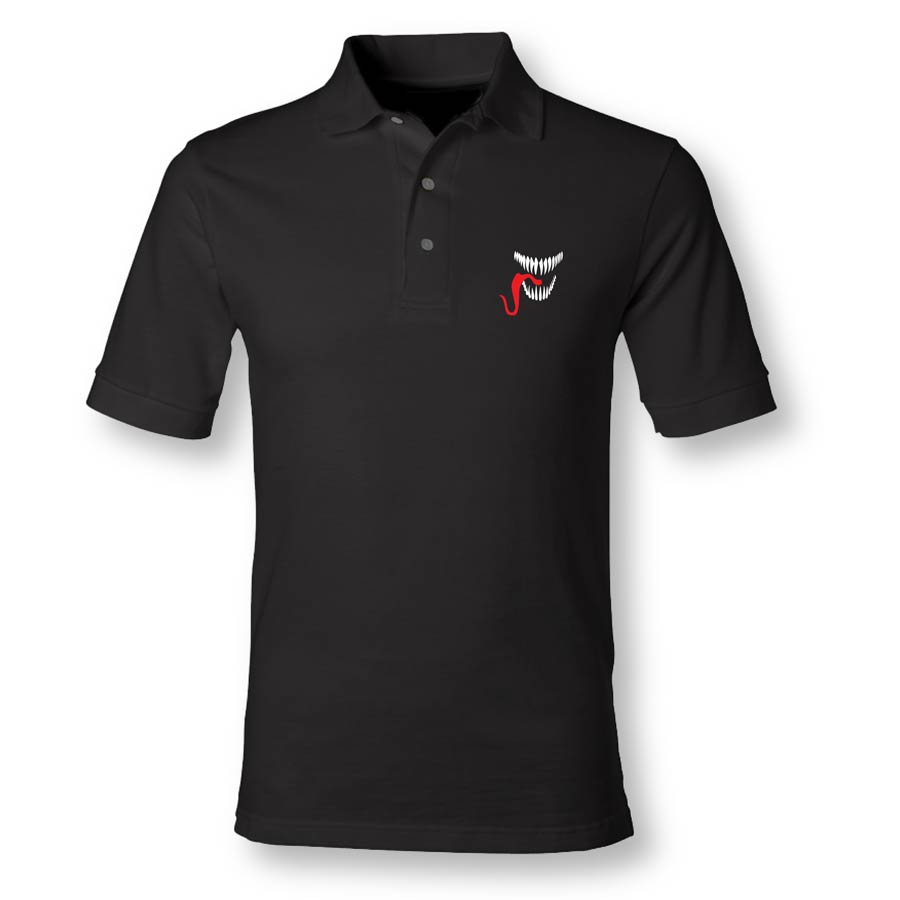 Venom Minimal Face Black Polo Shirt XX-Large