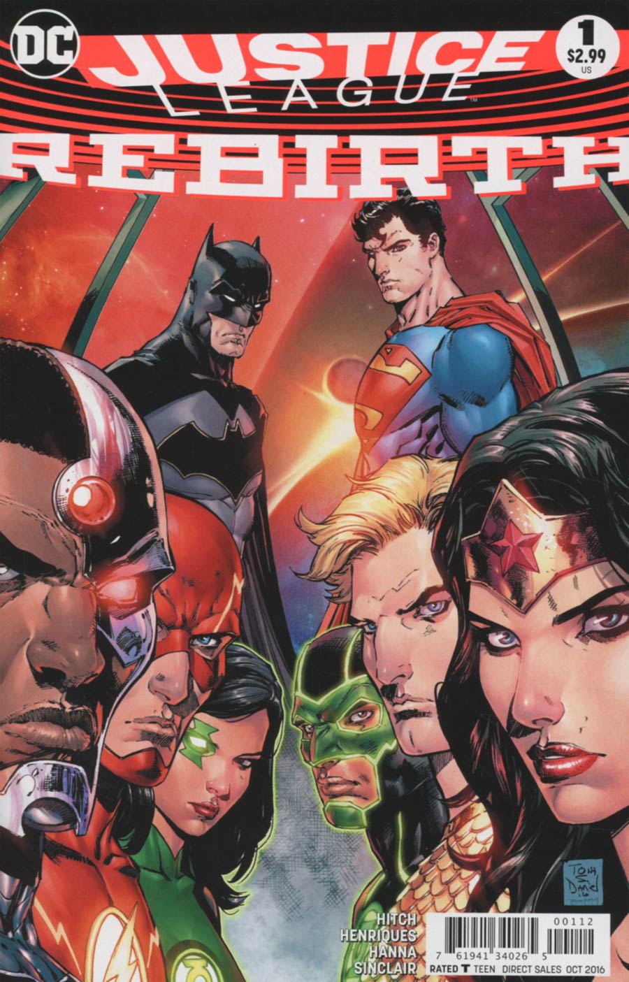 Justice League Rebirth #1 Cover C 2nd Ptg Tony S Daniel Variant Cover