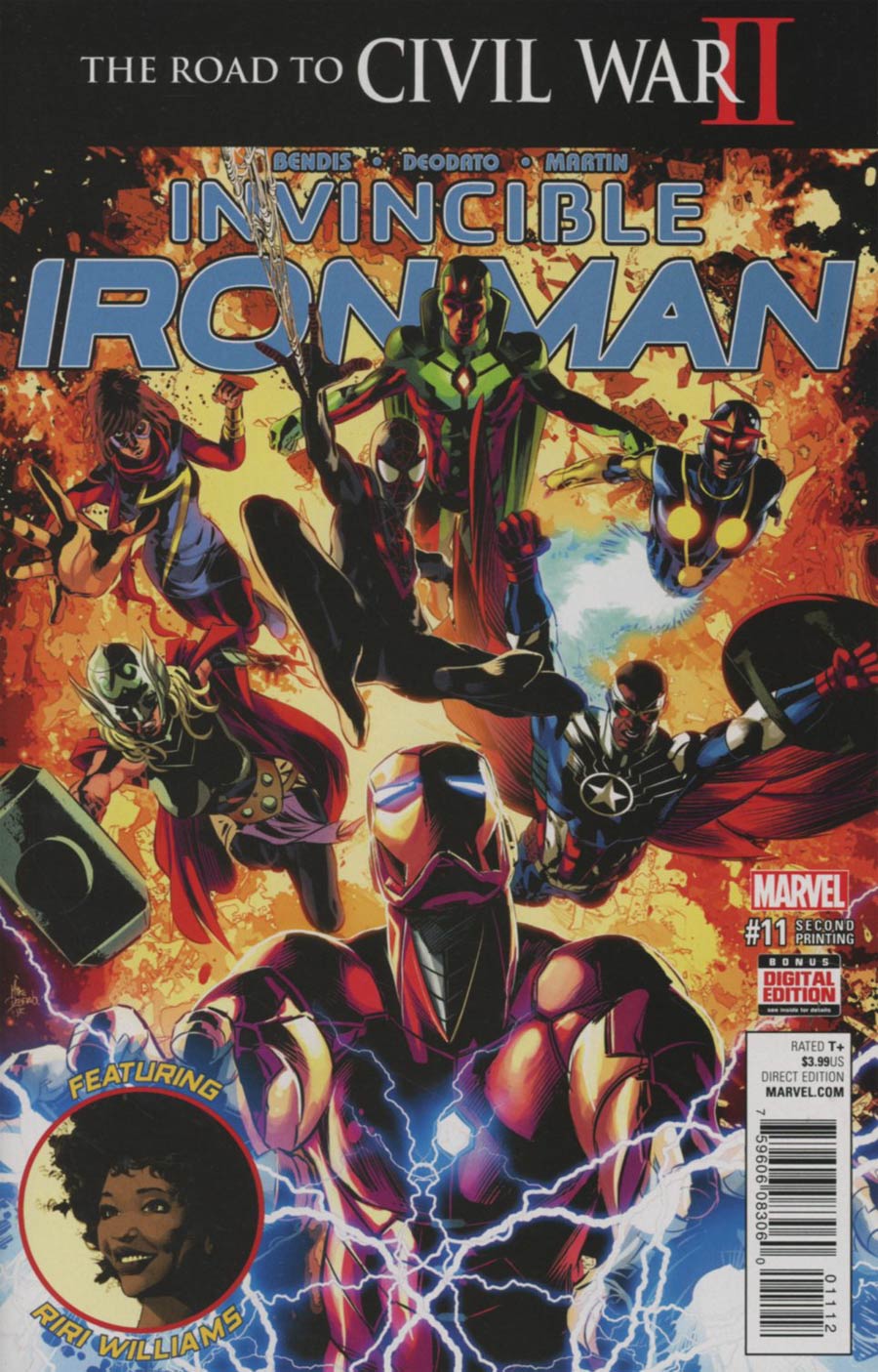 Invincible Iron Man Vol 2 #11 Cover C 2nd Ptg Mike Deodato Variant Cover (Road To Civil War II Tie-In)