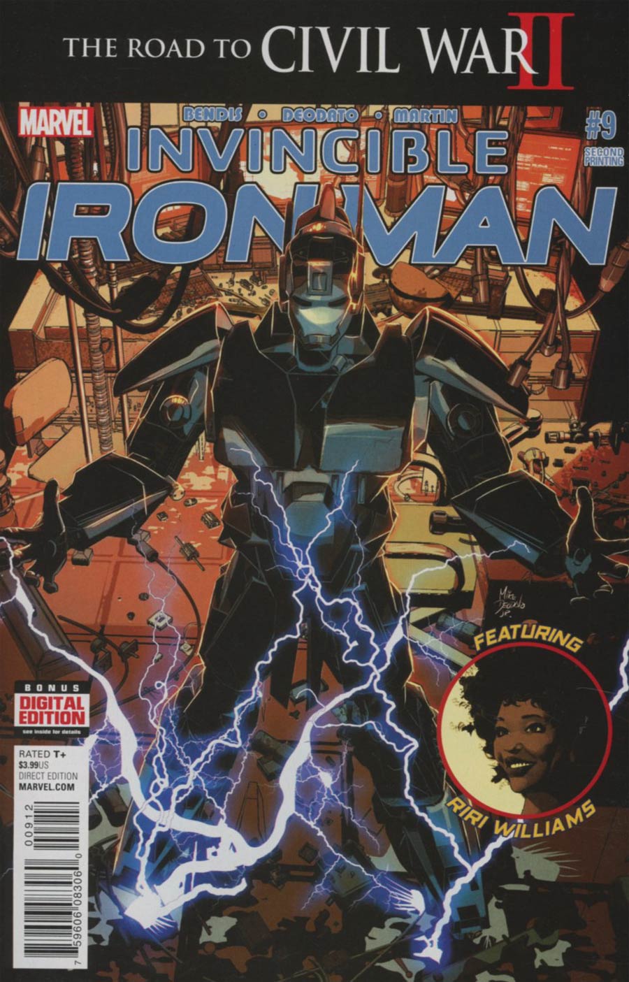 Invincible Iron Man Vol 2 #9 Cover C 2nd Ptg Mike Deodato Variant Cover (Road To Civil War II Tie-In)