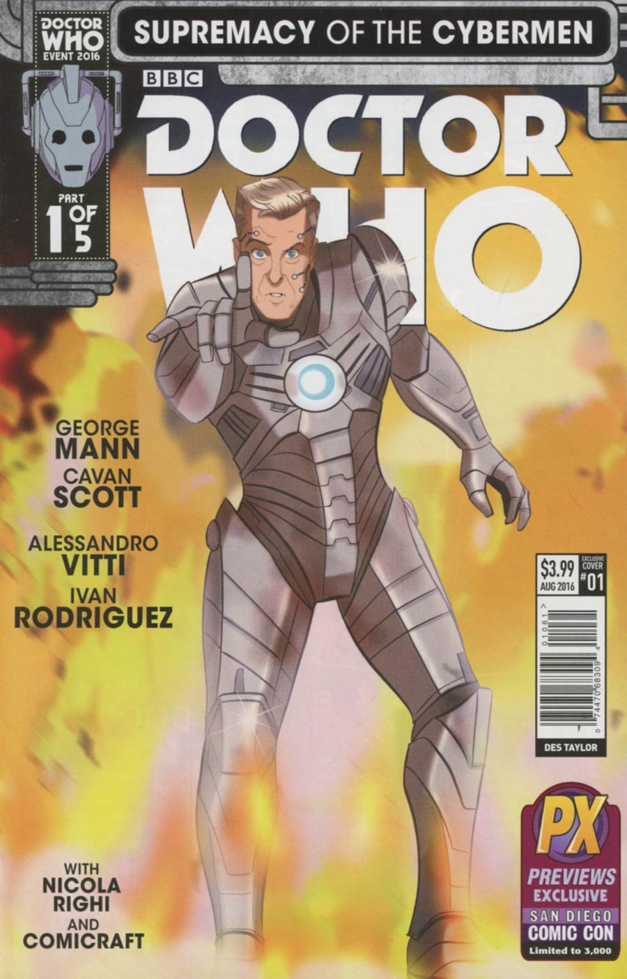 Doctor Who Event 2016 Supremacy Of The Cybermen #1 Cover F SDCC 2016 Exclusive Variant Cover