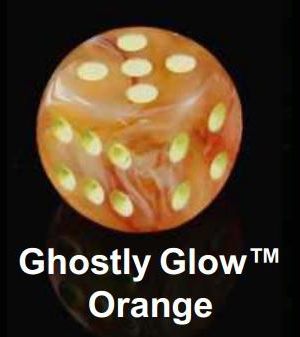 Ghostly Glow Orange/Yellow Polyhedral 7-Die Set