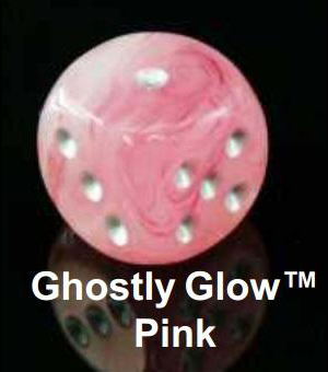 Ghostly Glow Pink/Silver Polyhedral 7-Die Set