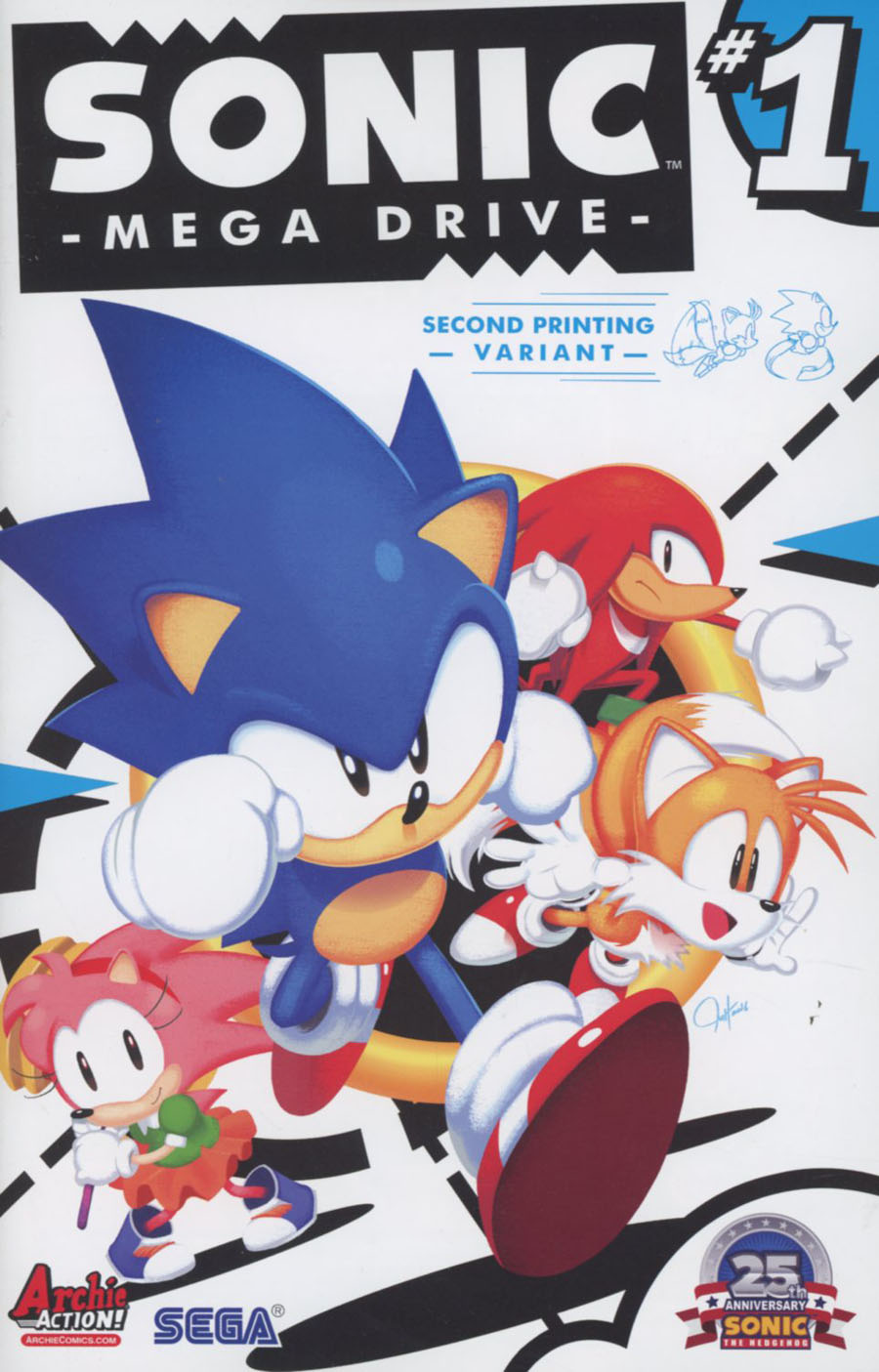 Sonic Mega Drive One Shot Cover B 2nd Ptg Tyson Hesse Variant Cover