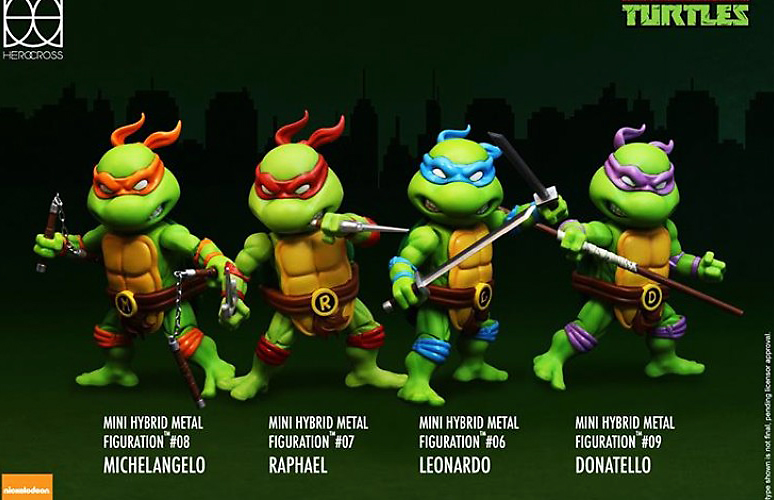 Mini Hybrid Metal Figuration - Teenage Mutant Ninja Turtles Box Set Of 4 Mini Die-Cast Action Figures