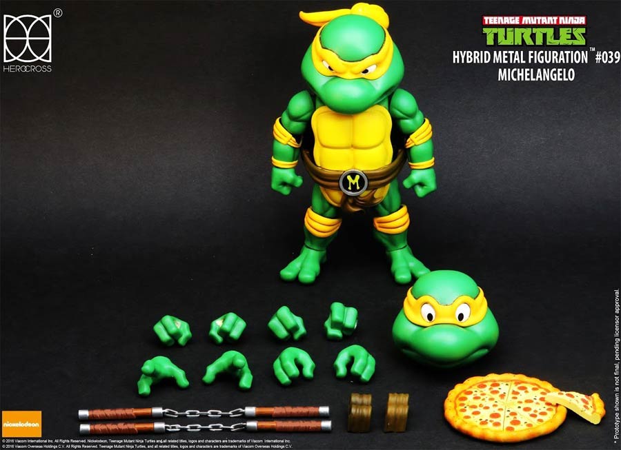 Hybrid Metal Figuration #039 Teenage Mutant Ninja Turtles - Michaelangelo Die-Cast Action Figure