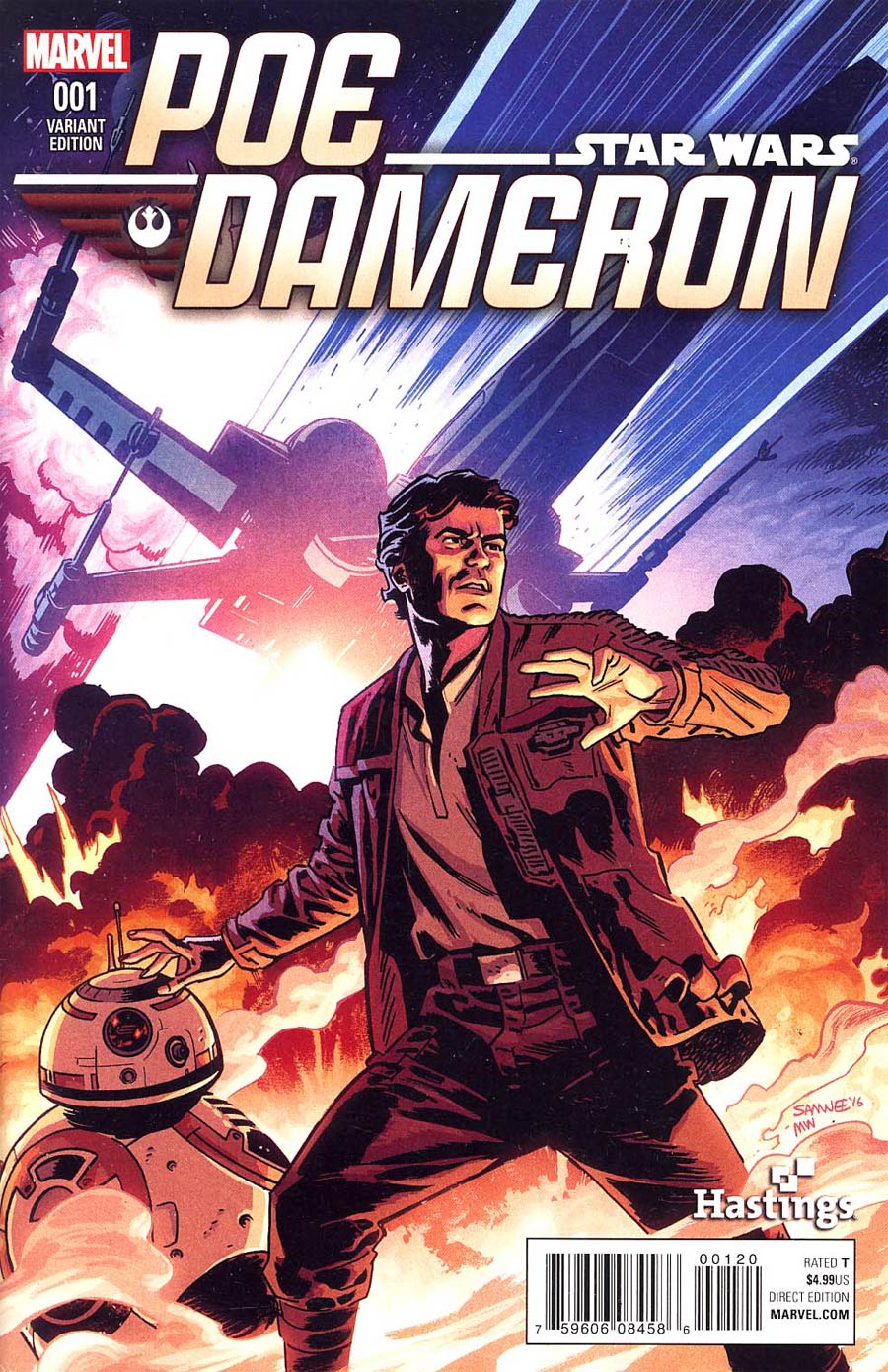 Star Wars Poe Dameron #1 Cover P Chris Samnee Hastings Variant Cover