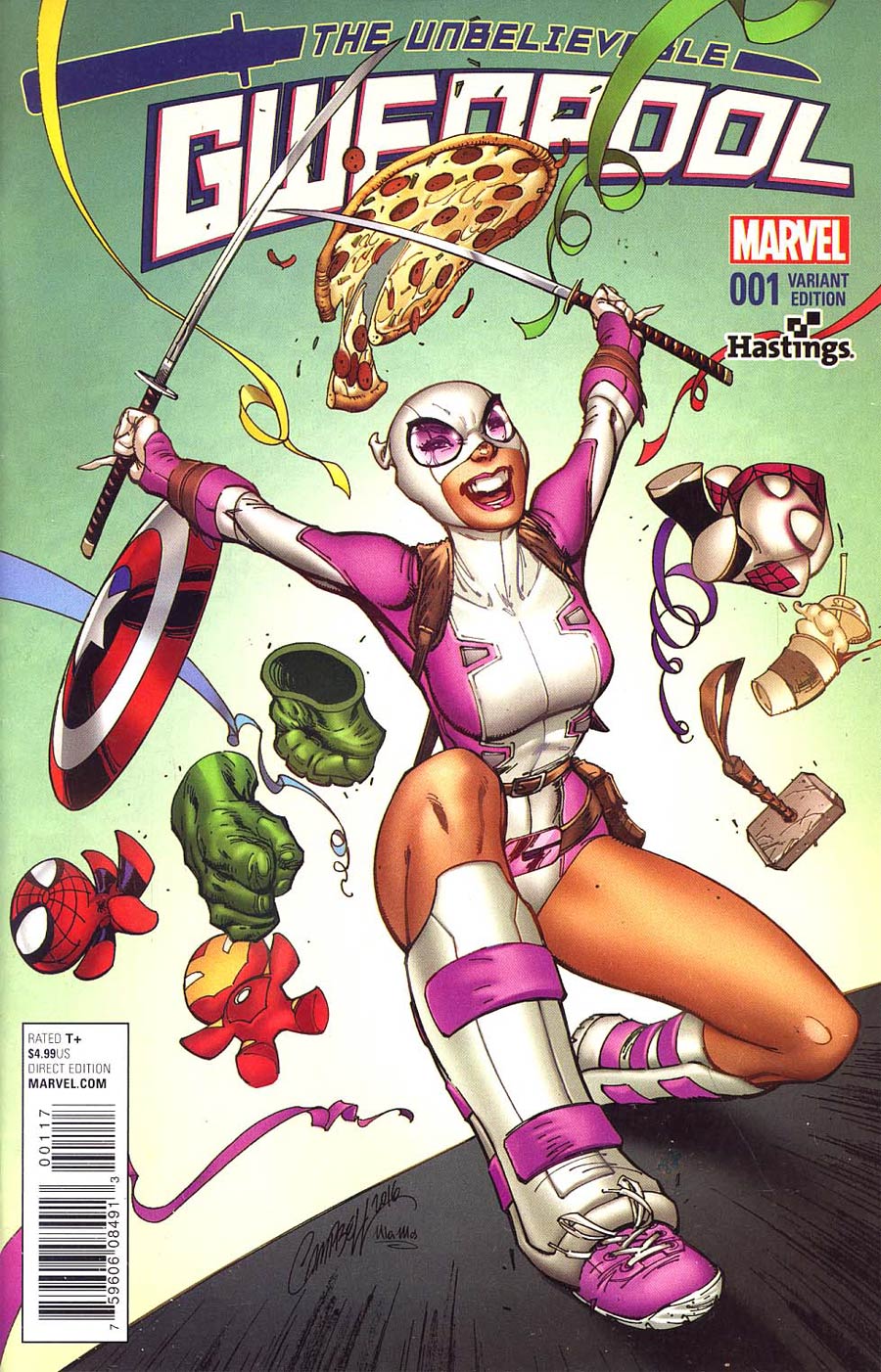 Gwenpool #1 Cover L J Scott Campbell Hastings Color Variant Cover