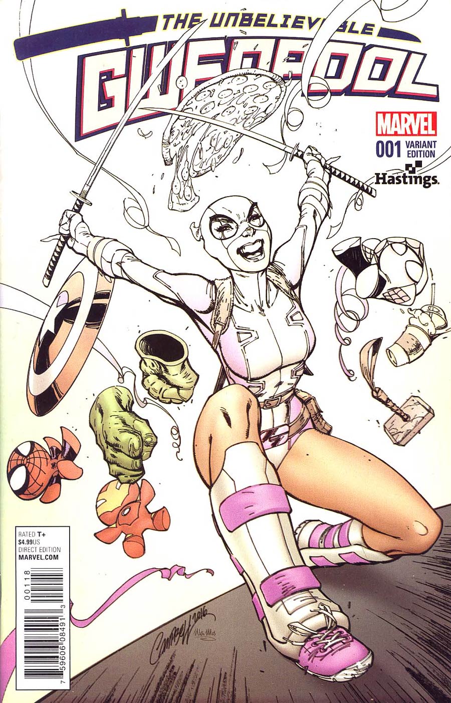 Gwenpool #1 Cover M J Scott Campbell Hastings Sketch Fade Variant Cover